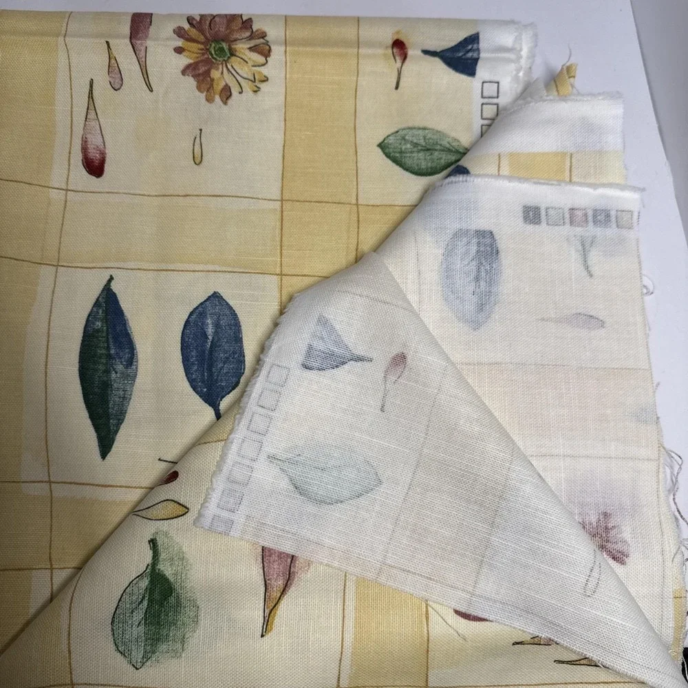 VTG Croscill Botanical 80s Home Decor Fabric Avenue Designs 3+‎ Yds NOS Yellow